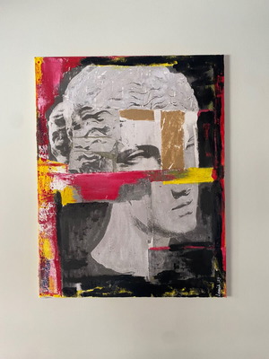 Modern handmade painting 70x90 cm like new