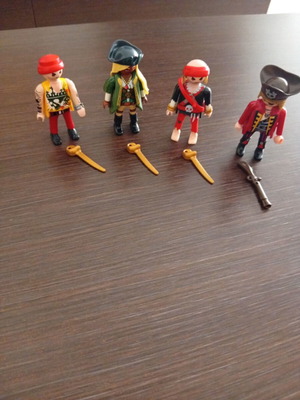 Playmobil pirates figures used, all together
