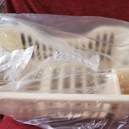 Dish rack new with side water drainage opening beige and brown