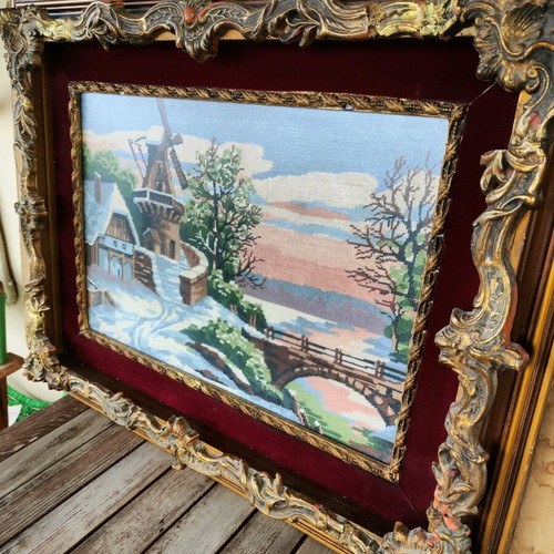 Vintage large paintings set of 2 used, 1980s