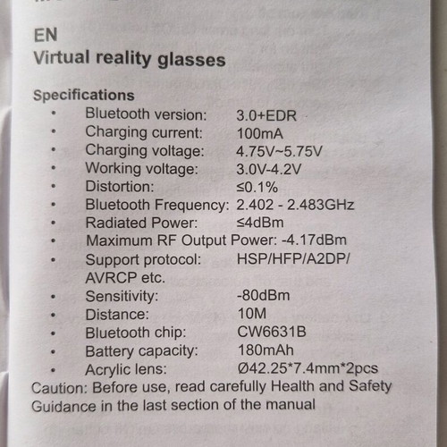 VR Glasses MO9072 with Bluetooth Headphones new