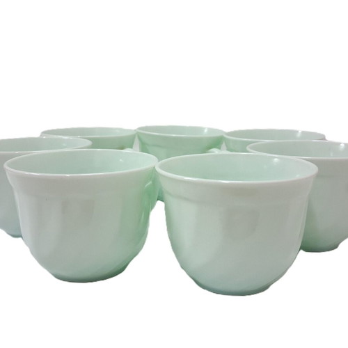 Arcopal Glasses set of 7 jadeite green milk glass like new