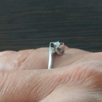Solitaire ring white gold 18K new with 0.14ct brilliant diamond