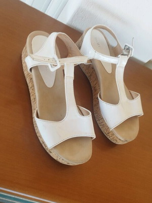 White platform sandals used, size 40, 5cm heel