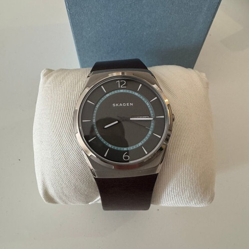 Skagen Melbye men's watch 40mm used with brown leather strap