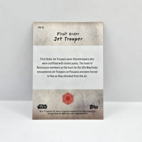 Topps Starwars First Order Jet Trooper sticker new