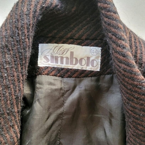 Woolen vintage coat like new, Miss Simbolo, black and brown