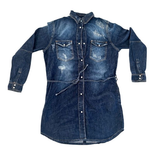 Denim midi dress size large New Look like new, blue