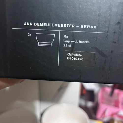 Set of 2 Ra cups Ann Demeulemeester for Serax, new in luxury box