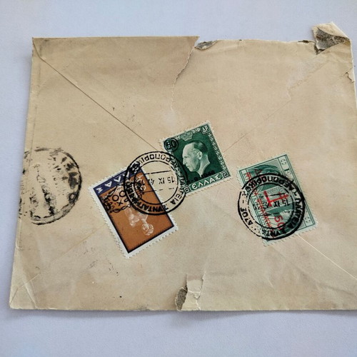 Envelopes with stamps and postmarks from the 1940s used, set of 2
