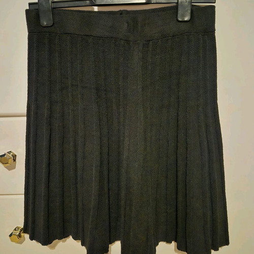 Shein knitted mini skirt set with turtleneck blouse like new, black