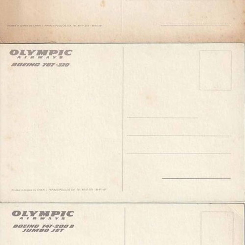 Postcards used, pack of 4 with Olympic themes and membership card insert