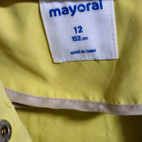 Mayoral girls' jacket 12 years 152 cm like new, yellow with hood