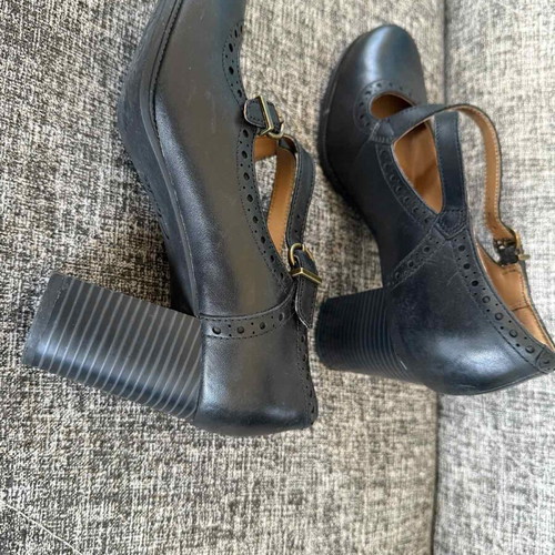 Clarks leather shoes size 38.5 used, black
