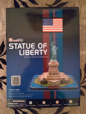 3D Puzzle Statue of Liberty used, 39-piece foam board
