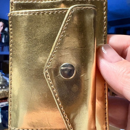 Nine West Exclusive Gold Card Holder like new with chain