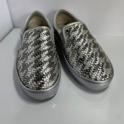 Dior leather slip on sneakers size 38 like new, silver