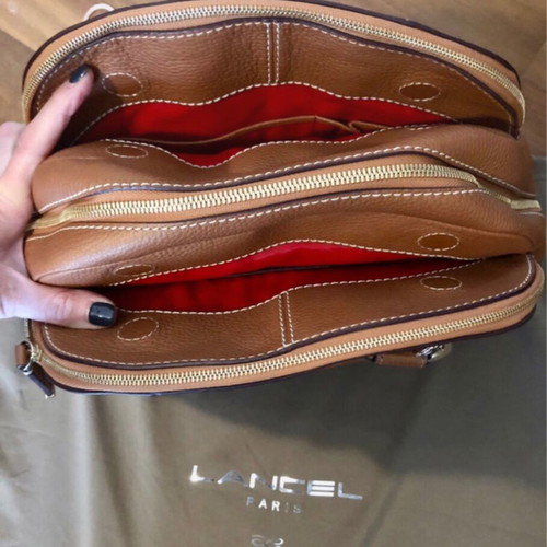 Lancel Adjani camel tote handbag like new