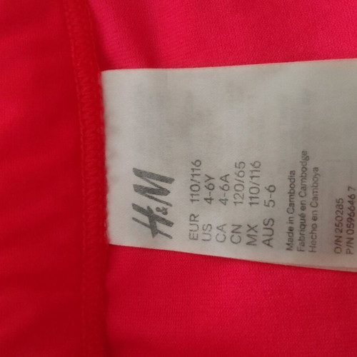 Girls' swimsuit with sun protection shirt H&M like new, multicolor 110-116cm