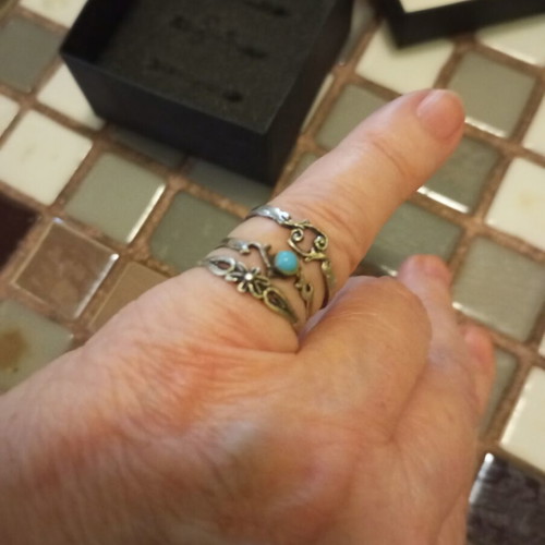 Silver rings set of 3 handmade, small size, used, 925 stamped