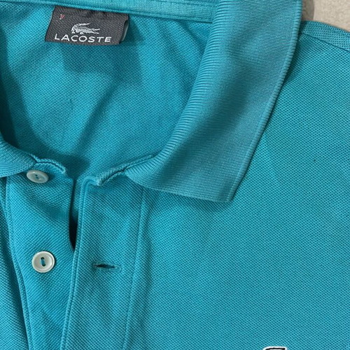 Lacoste Men Polo Shirt, turquoise, classic croc logo, size 2XL