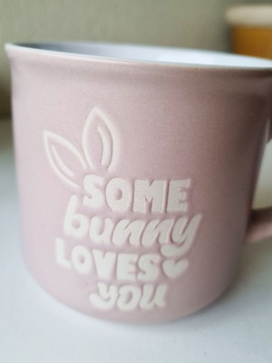 Vicko pink matte half-porcelain coffee mug 350 ml
