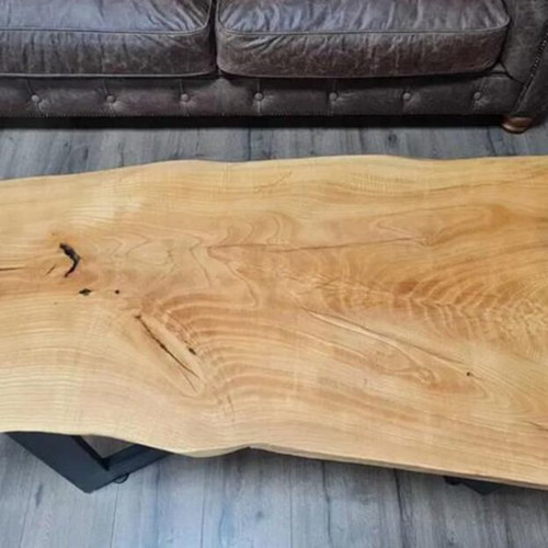Solid wood coffee table with metal legs new, handmade