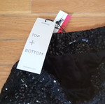 Sinsay sequined pants, black, size S