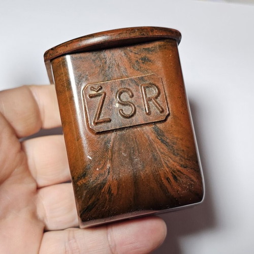 Vintage Bakelite Ashtray of Bulgarian Railways ZSR used