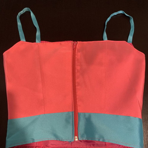 Bustier size S like new, handmade, blue and pink