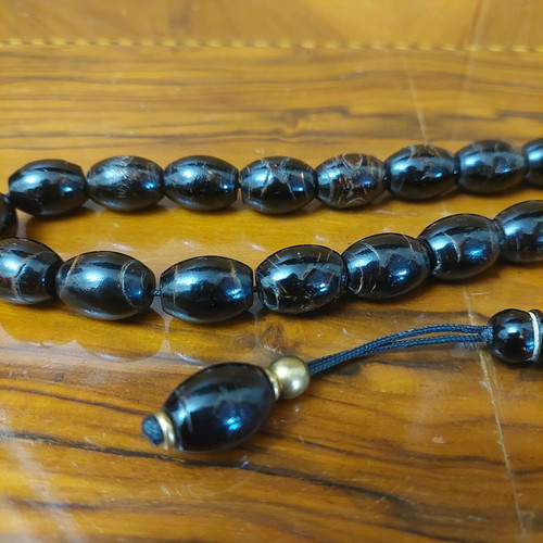 Yiousouri Worry Beads (Black Coral) New with 21+1 Beads and Papa