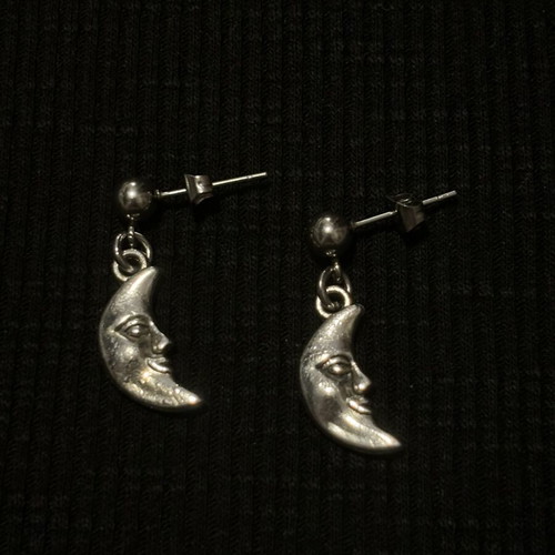 Half Moon Earrings handmade, silver, new