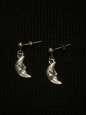 Half Moon Earrings handmade, silver, new