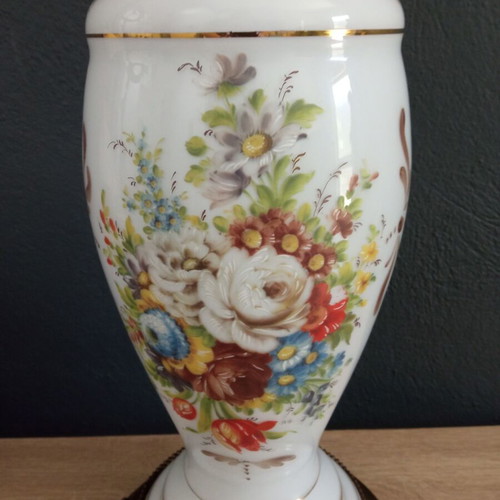 Vintage Opaline Table Lamp hand-painted, used