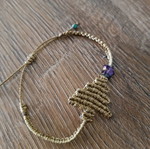 Macrame bracelet gold new with handmade tree