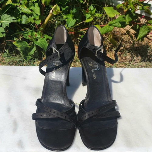 Vintage Dános satin sandals used, size 38, black