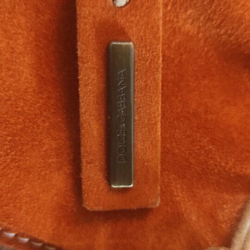 Dolce & Gabbana suede handbag like new, red orange