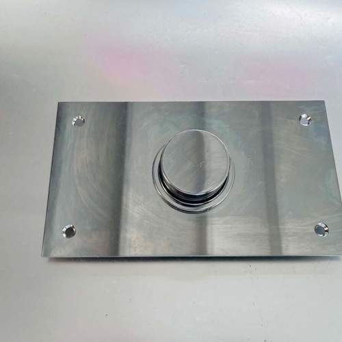 Stainless steel bathroom cover plate with brass connector used