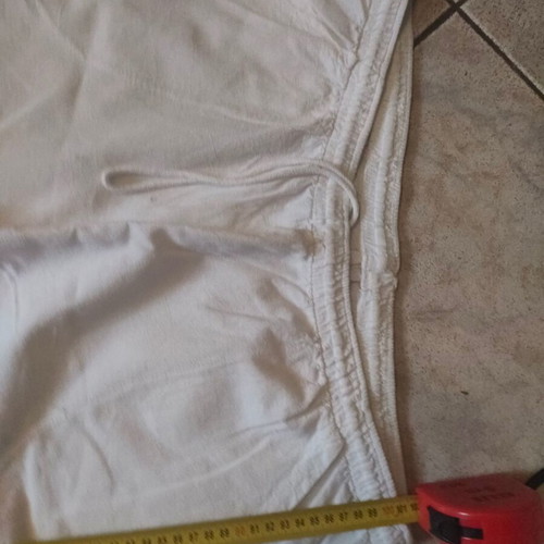 Linen cargo pants unisex like new, white, cotton drawstring