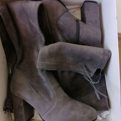Sante over-the-knee boots new, size 38, gray suede
