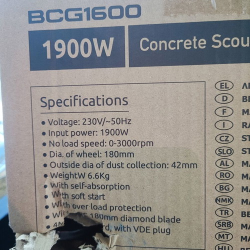 Bormann Concrete Scouring Machine new in box