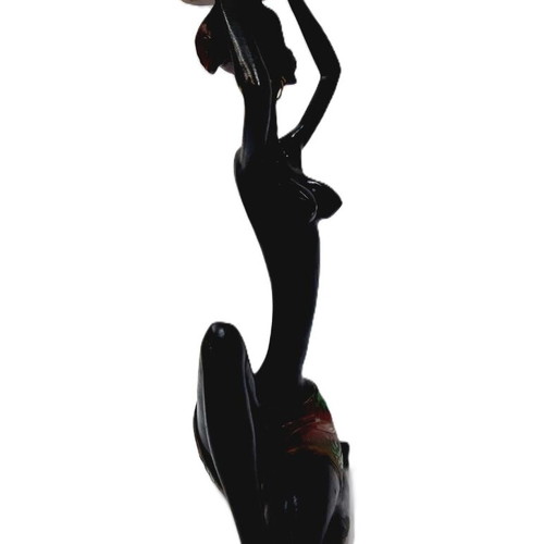 Statue of Black Woman with Large Bowl used, decorative art