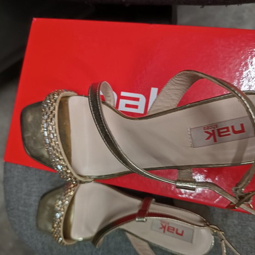 Nak leather platform sandals new, size 41, gold