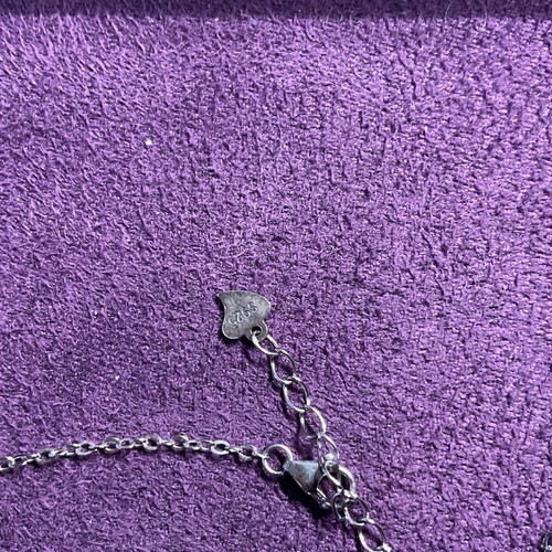 Silver necklace with natural emerald and certificate of authenticity