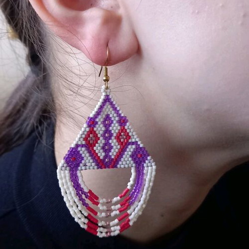 Handmade spring earrings with miyuki beads and steel hook new multicolor