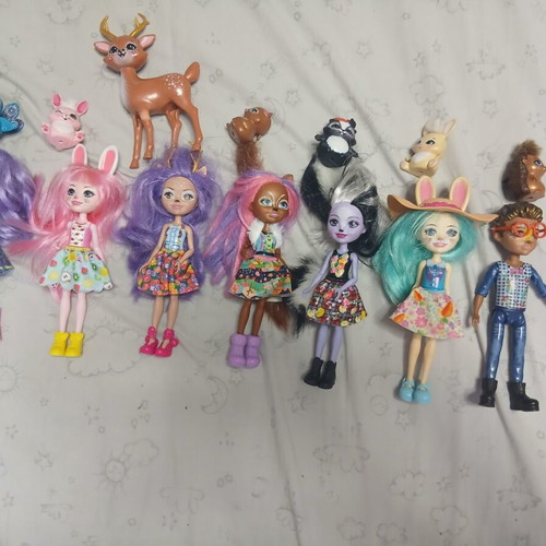 Enchantimals set of 7 dolls with 7 animals