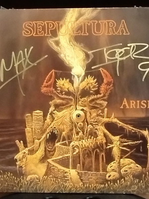 Sepultura Arise LP μεταχειρισμένο, πρώτη έκδοση 1991 υπογεγραμμένο από Max και Igor Cavalera