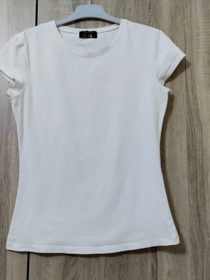 Bershka t-shirt L size, like new, white cotton stretch