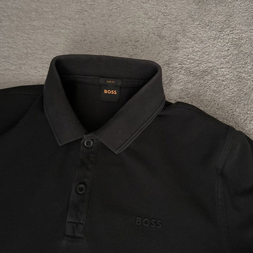 BOSS slim-fit polo shirt, size M, black