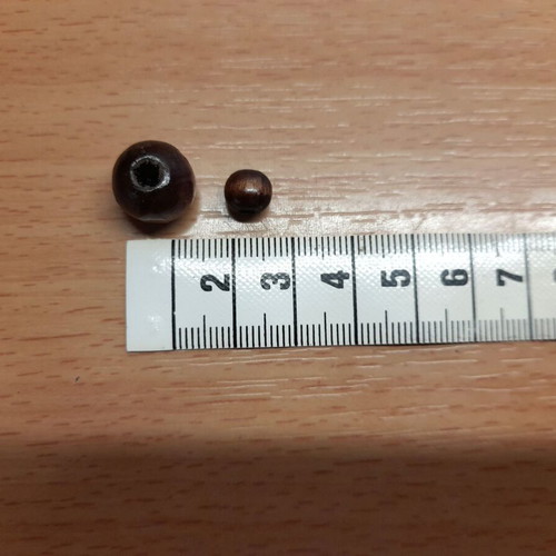 Beads brown and blue new, brown wooden
